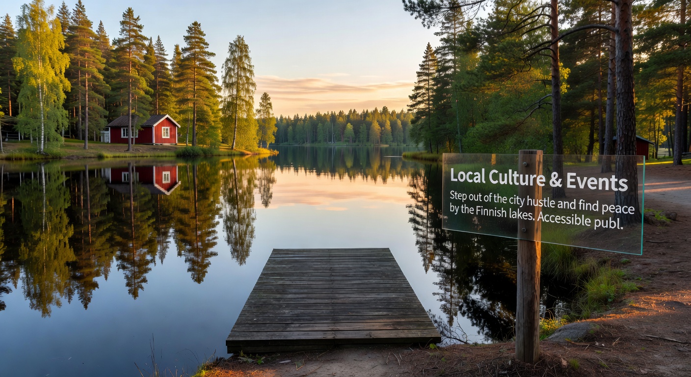 Beautiful tranquil Finnish lakeside view